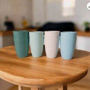 Plastic Tumbler Cups BPA Free Reusable Plastic Tumblers Dishwasher Safe 8 pcs